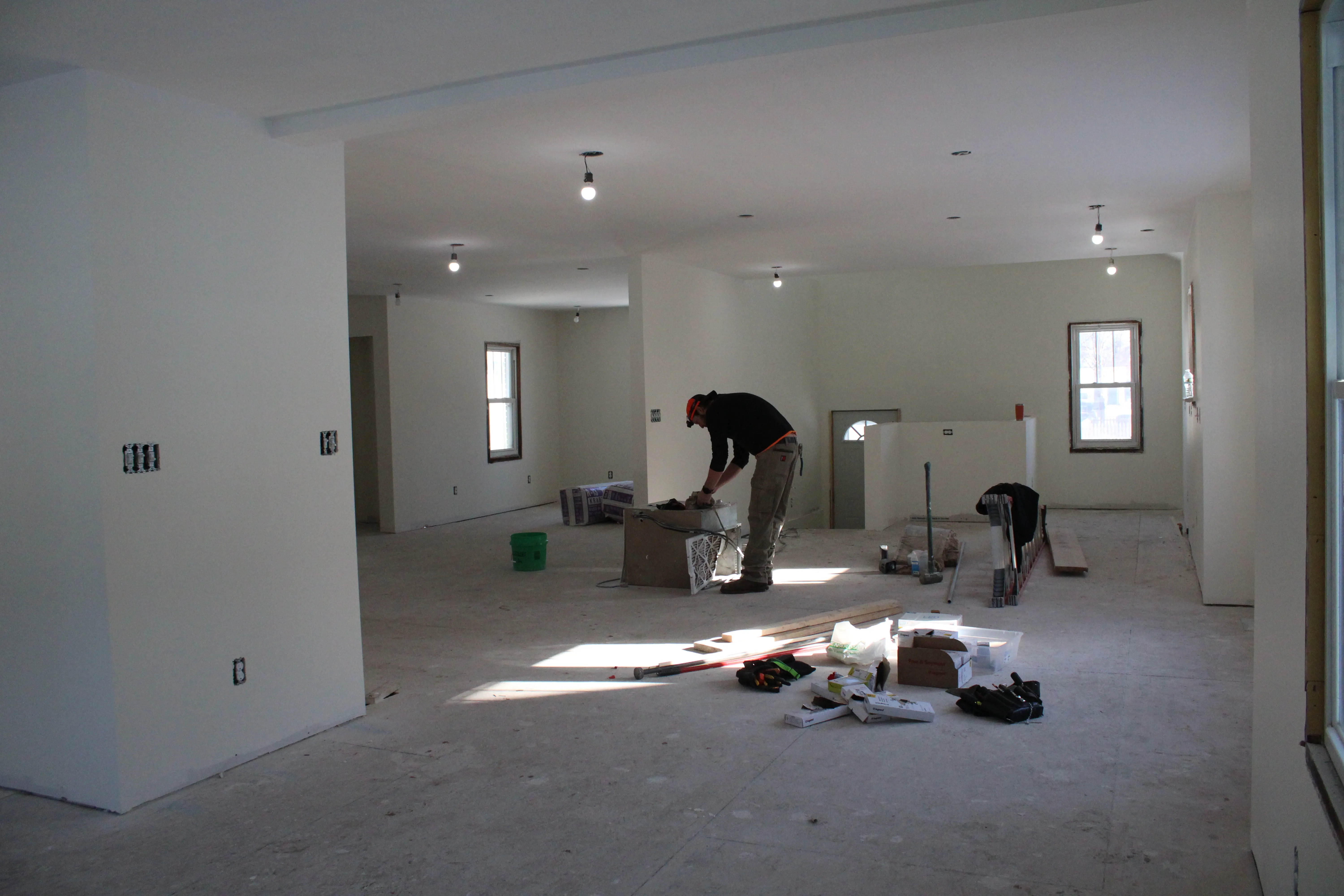 Jason helps other electricians during a remodel