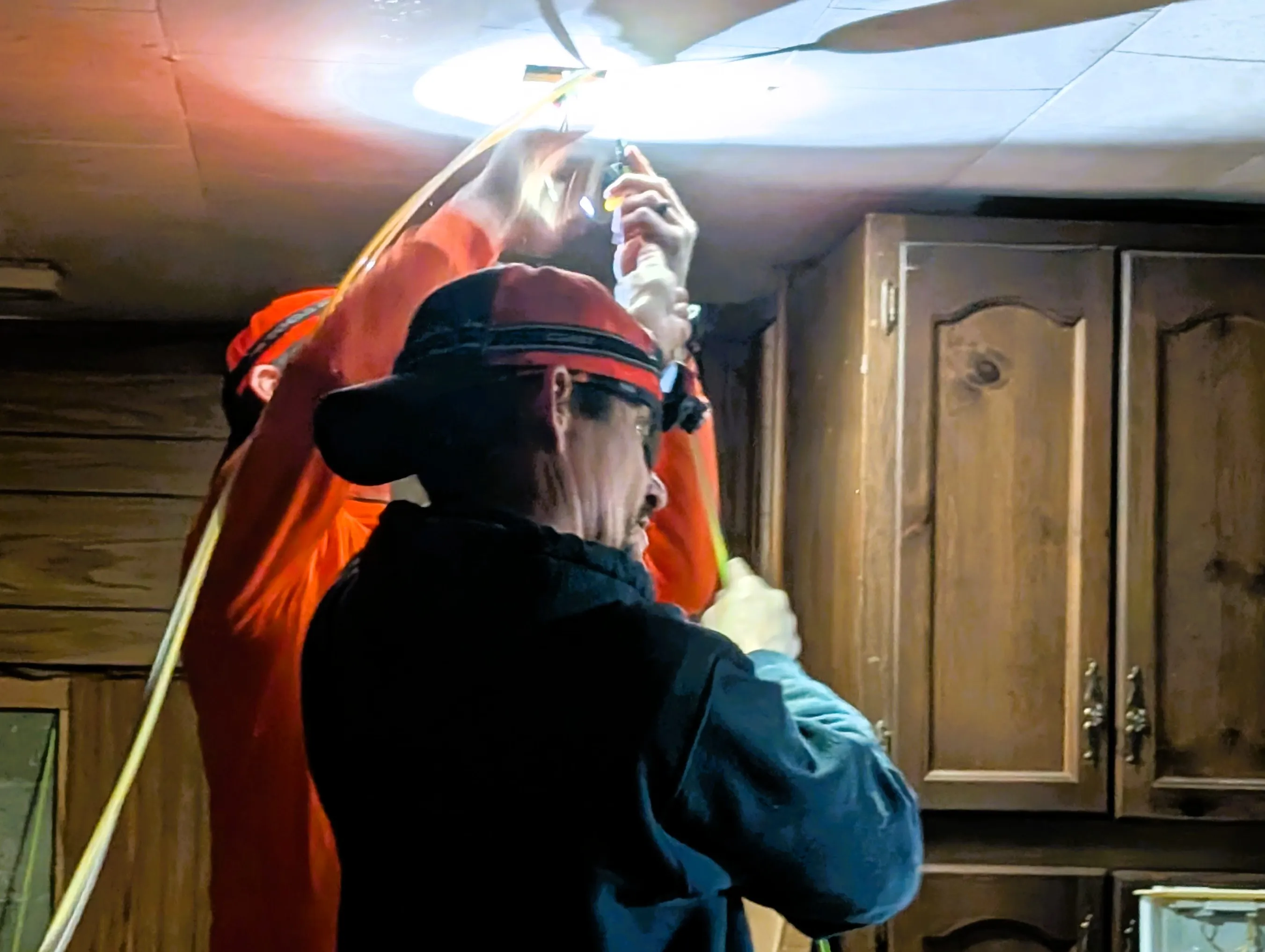 Doug and Jason rewiring a terre haute home